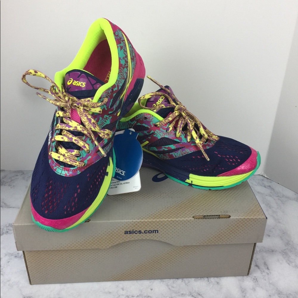 ASICS Gel Noosa 10 Running Shoes Navy Hot Pink 7